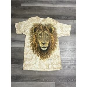 Vintage 1994 Liquid Blue Rich Normurdin Double Sided Lion Nature Shirt Men Large